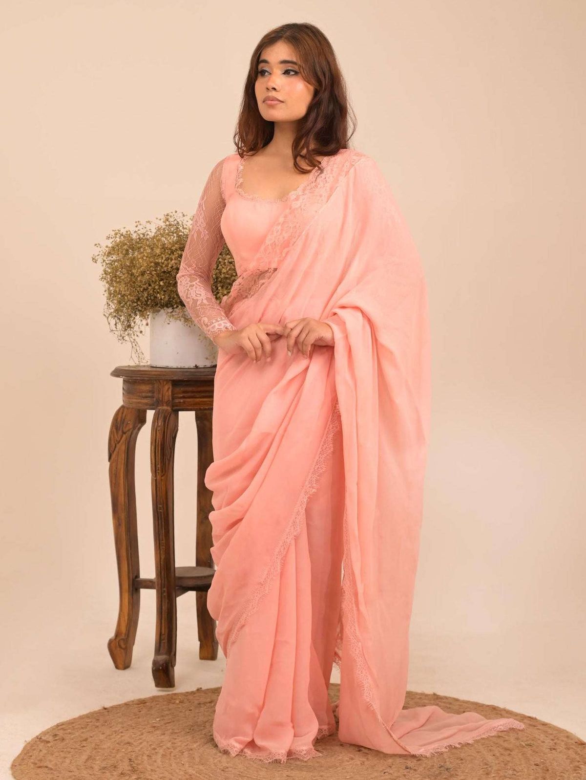 Blush Saree and Blouse Set
