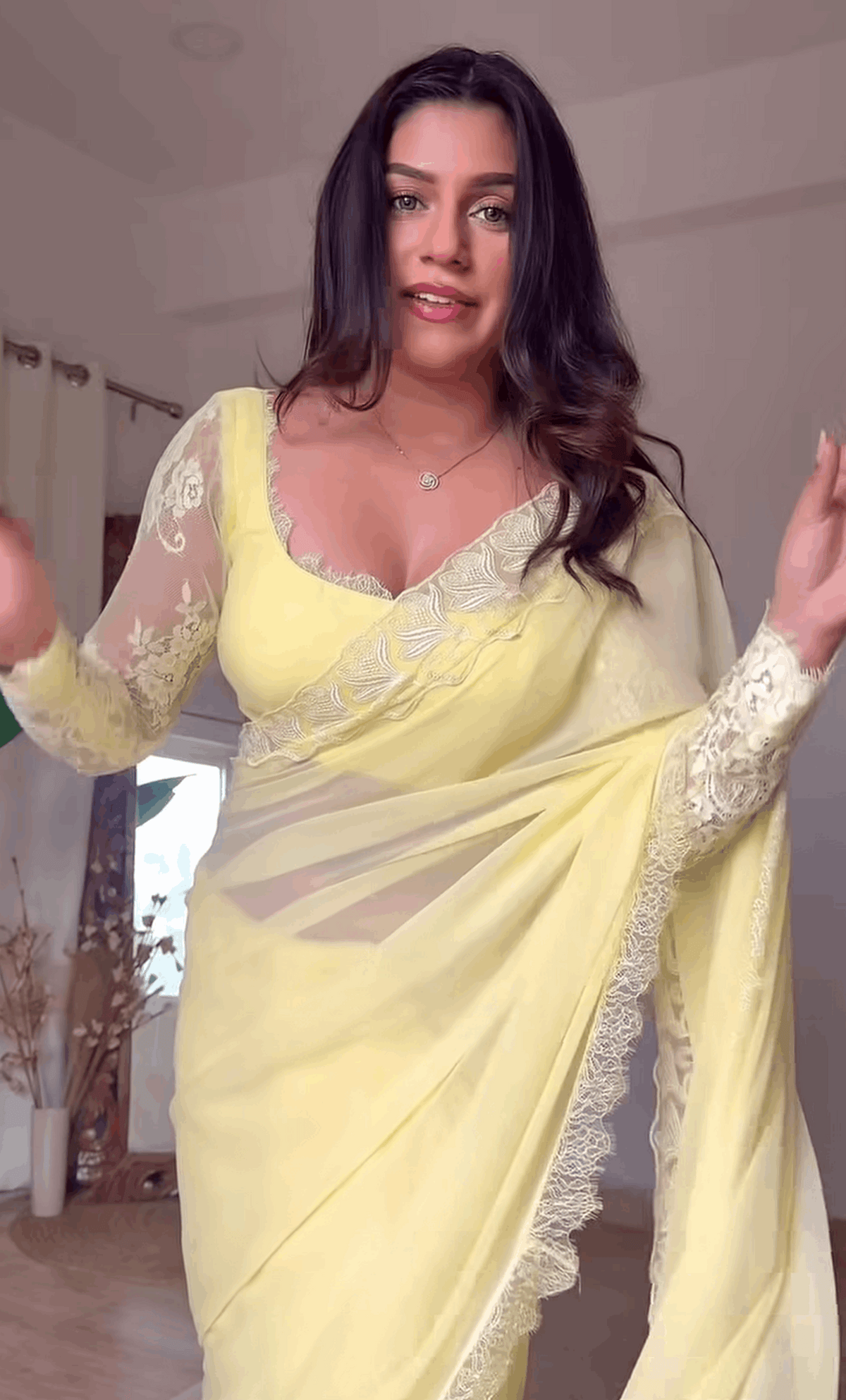 Lemon Saree and Blouse Set