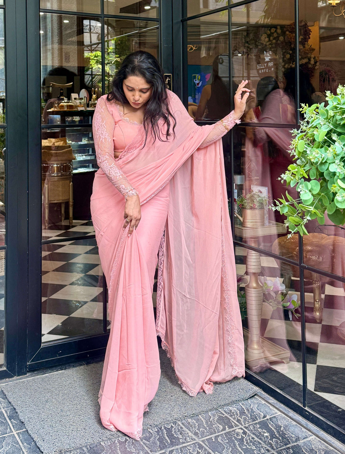 Blush Saree and Blouse Set