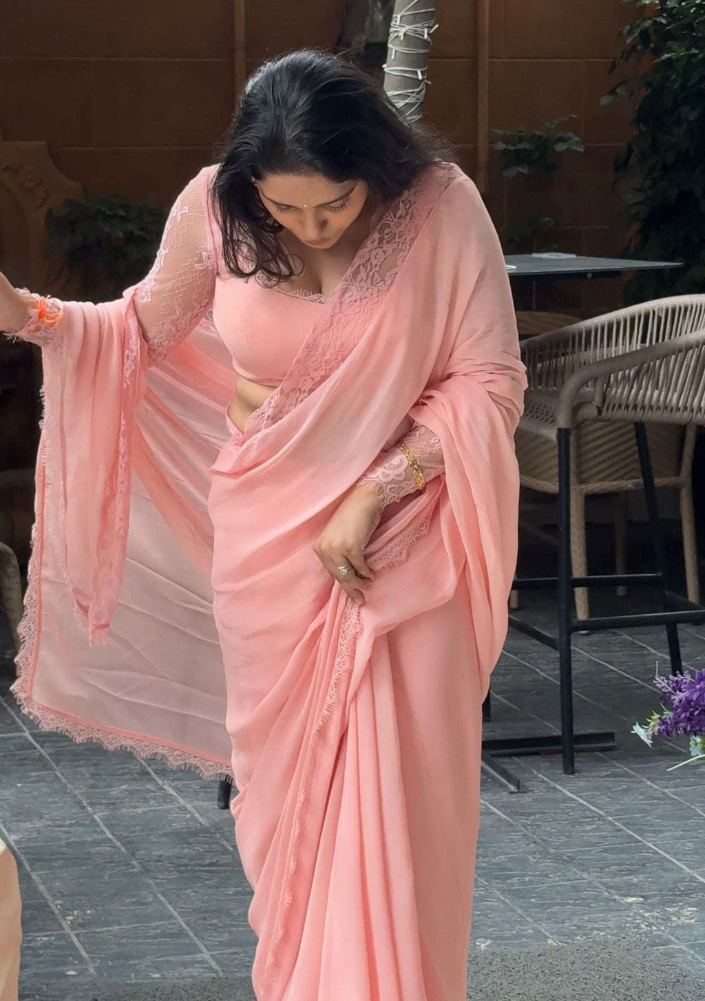 Blush Saree and Blouse Set